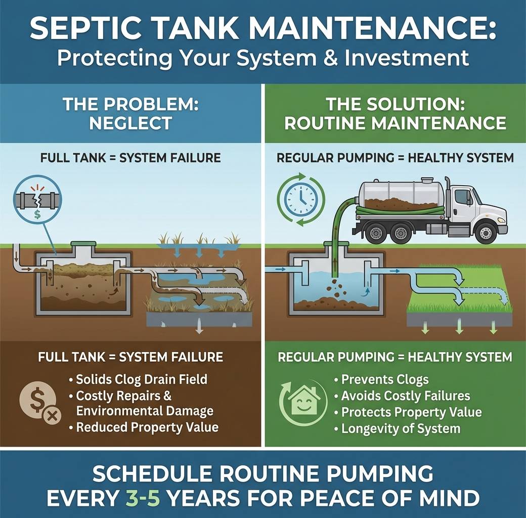 Septic tank maintenance infographic